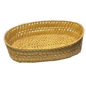 Rattan Weave Oval Basket  12.5 x 3.25 x 4 inches